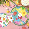 16Pcs Easter Party Paper Plates,Green 9 inch Paper Plate Happy