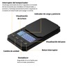 OCCULO Báscula Digital de Cocina 2KG/0.1g,Báscula de Café Recargable con