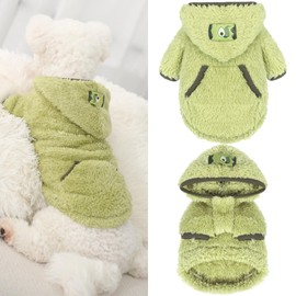 Puppy Sweater Small Dog Sweater Warm Fuzzy Velvet Sweaters Dog Winter Clothes for Small Dogs Girl & Boy, Pet Coats, Cat Apparel (Green Avocado, XX-Small)