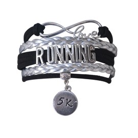 Infinity Collection Running Gifts- 5k Runner Bracelet, Running Jewelry, Adjustable Running Charm Bracelet- Cross Country, Track, Marathon Gifts