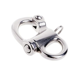 2/4 Pcs Marine 316 Stainless Steel Fixed Eye Snap Shackle, Quick Release Boat Anchor Chain Eye Jaw Swivel Stainless Snap Shackle Hook (2, 35mm)