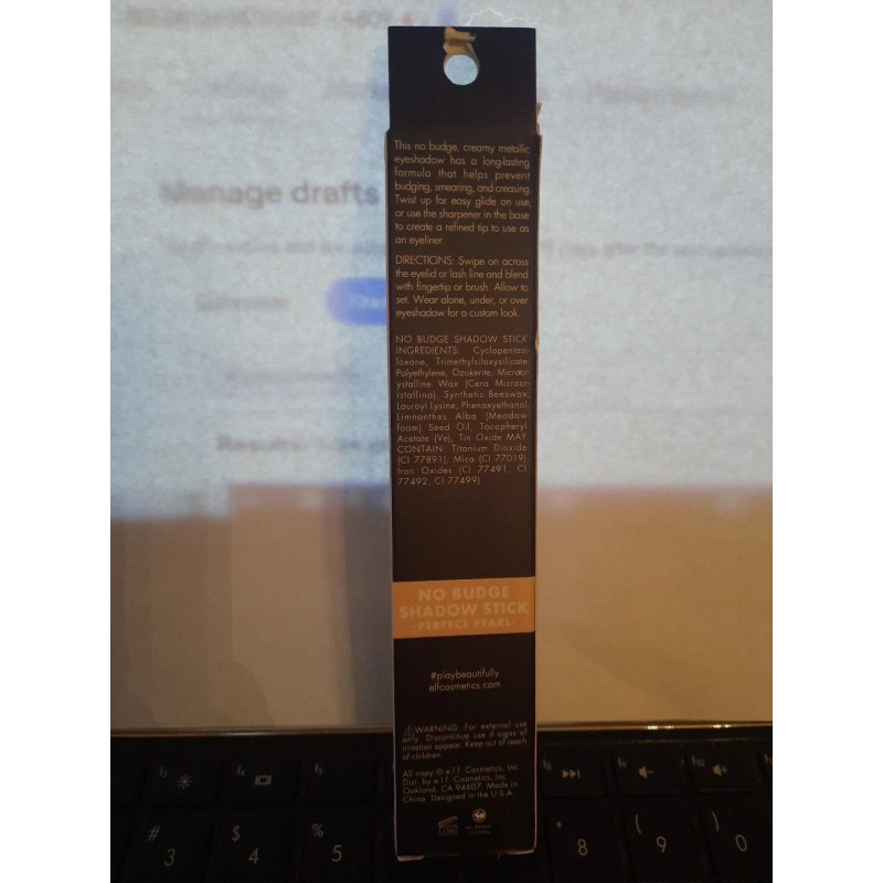 e.l.f. No Budge Shadow Stick - Perfect Pearl - 0.05oz