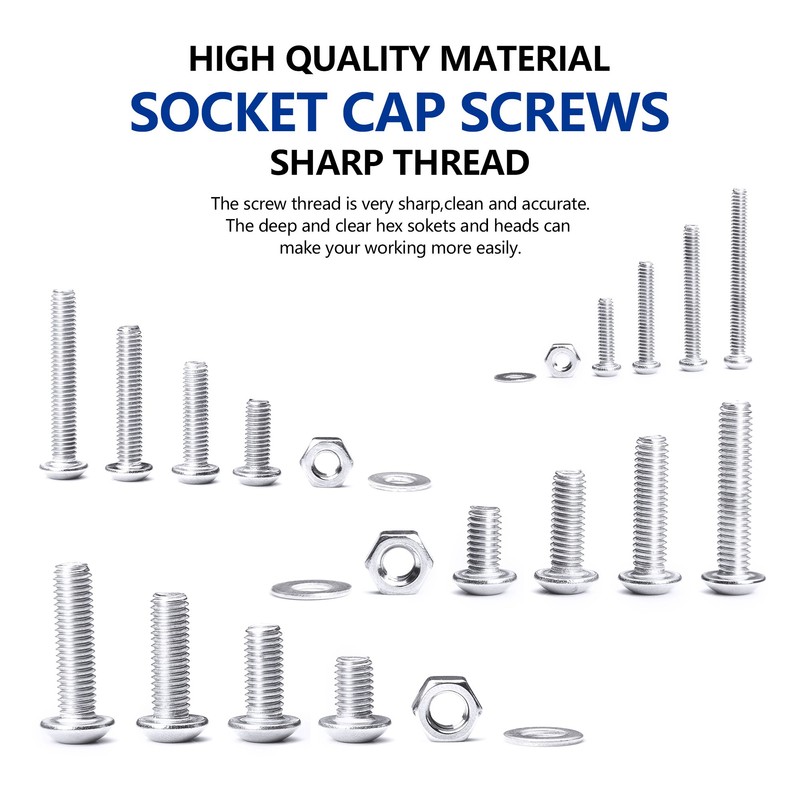 Stainless Steel Screws Nuts and Washers Assortment Kit, with Storage