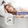 Analog Alarm Clocks, Non Ticking Table Clock with Luminous Hand