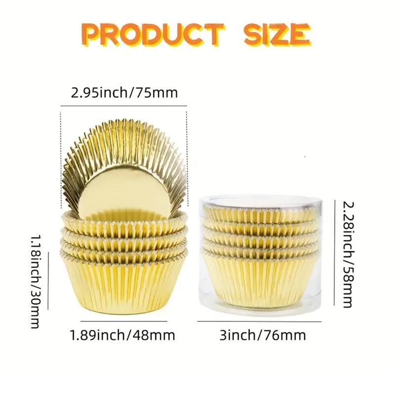 AIMALL 200 Pcs Premium Baking Cups, 2.95 Inch, Thick Aluminum
