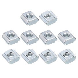 sourcing map t Nuts, 25pcs - Galvanized Carbon Steel t Slot Bolts, 2020 Series M4 Hammer Head Fastener, Sliding t Nuts for Aluminum Extrusion Profile (Silver)