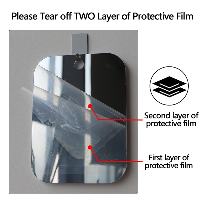 Shatterproof Shower Mirror Fogless for Shaving with Hook (Medium 8x6