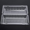 Recipiente para alimentos con bisagras cuadradas de plástico transparente, 25