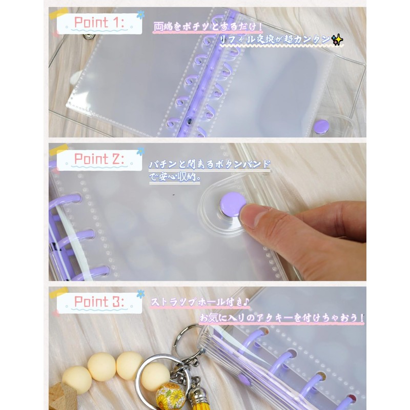 A7 Sealing Notebook, Transparent Binder, 6 Holes, Main Unit x