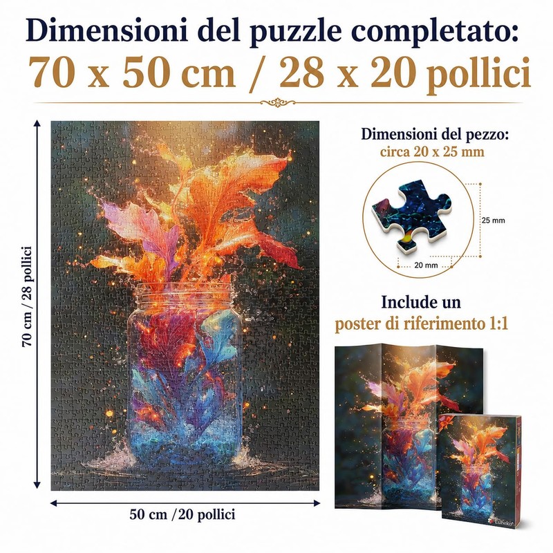 Luneko Jigsaw Puzzle per adulti, 1000 pezzi, sfida impossibile e