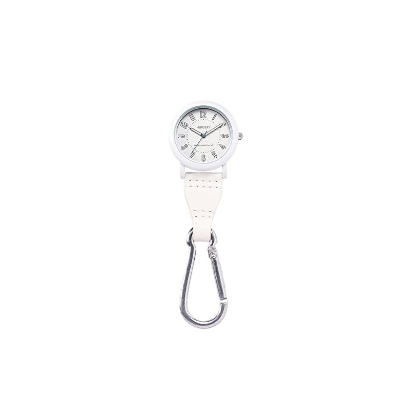 Nursley Solar Carabiner Watch, Women's, Nurse Goods, white