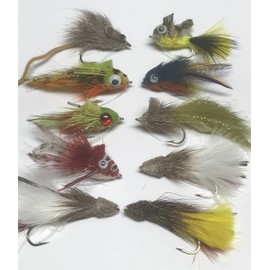 Pike and Bass Flies -Boxed - Set of sixteen + Fly Box Size 4 up to 3/0 with weed guards #PIK1