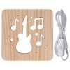 LED Night Light Unique Guitar Hollow Design 3D Wooden Night