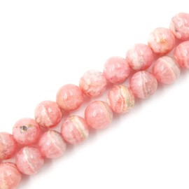 (6mm, Argentina Rhodonite) - Precious gemstone beads for jewellery making, 100% natural AAA grade, sold per bag 2 strands inside (Argentina Rhodonite, 6mm)
