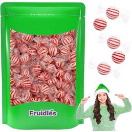 The Dreidel Company Christmas Red and White Peppermint Balls Holiday Hard Candy, Individually Wrapped (1 Pound)