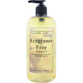 Eclectic Lady Fragrance Free Massage Oil, 16 oz, With Sweet Almond Oil and Jojoba Oil, Preservative Free, Perfect for Aromatherapy and Relaxation