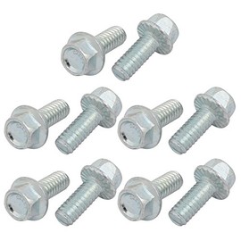 Sourcingmap 10Pcs 1/4-20 x 5/8 Inch Thread Carbon Steel Hex Serrated Head Flange Screw Bolt