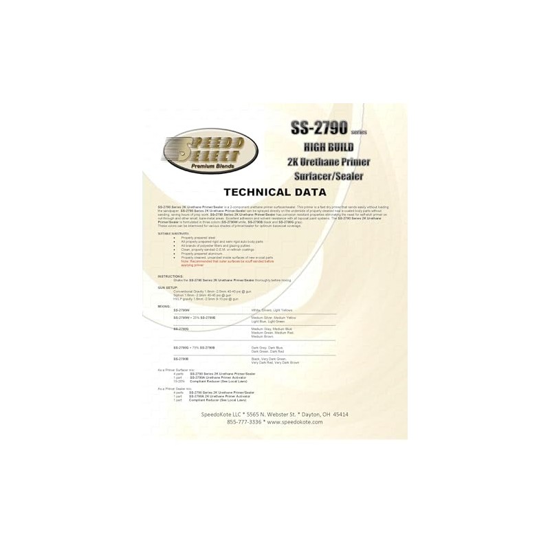 Speedokote SS-2790G/SS-2790A Super Fill High Build Primer Gray gallon kit.