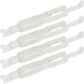 LUORNG 4PCS Automatic Threader Home Sewing Machine Threading Tool Machine Leads Needle Changing Sewing Needle Inserter Tool Elderly Needle Threader White Length 7.5cm/3.0in
