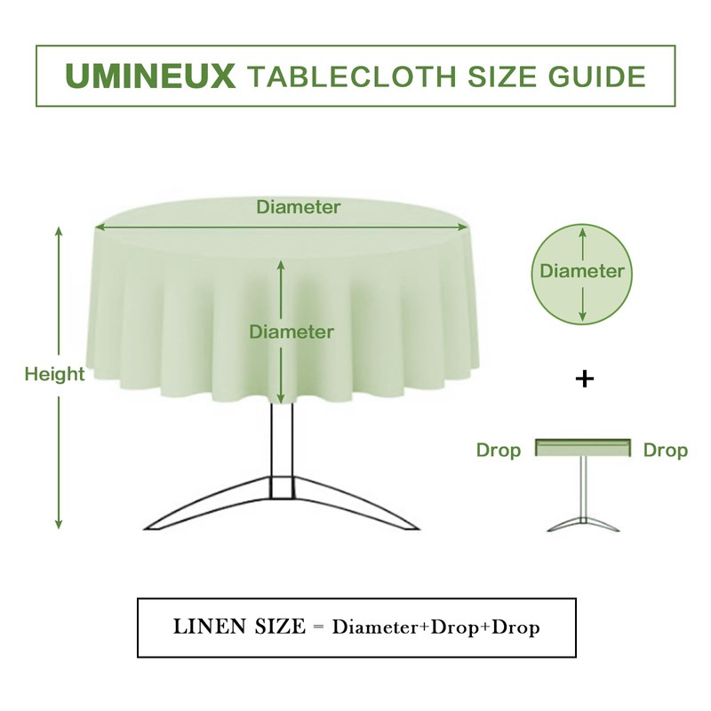 UMINEUX Outdoor Tablecloth with Umbrella Hole and Zipper, Spring/Summer Waterproof