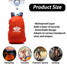 eioororriy Ultimate Waterproof Backpack Cover (30-40L) - Non-Slip Cross Buckle, Reflective, for Hiking, Camping, Travel, Cycling