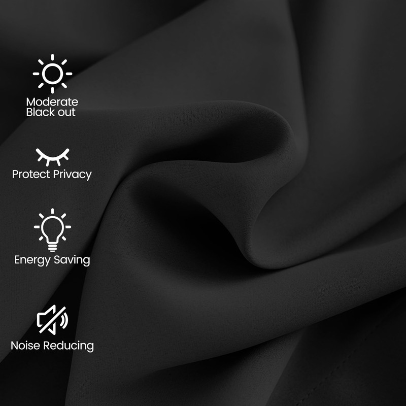 Phating Extra Long Blackout Curtains, Room Darkening Grommet High Ceiling