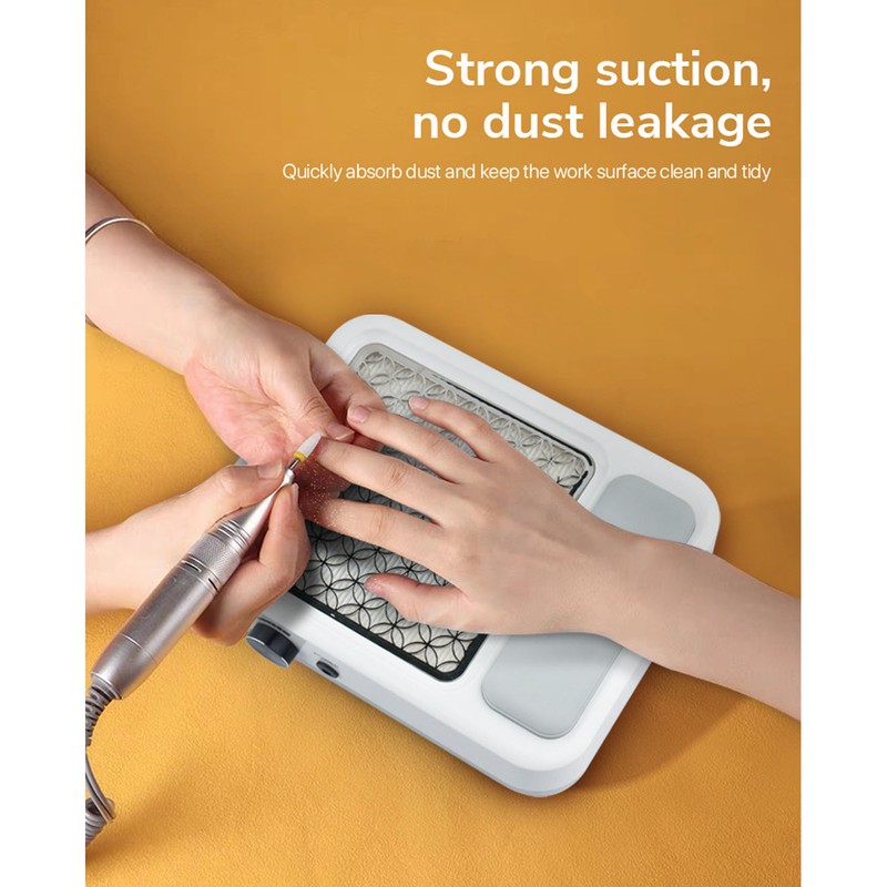 Nail Dust Collector with Reusable Filter Hand Pillow Speed Adjustable