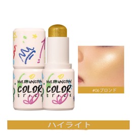 Langmanni Romantic Highlights Blush Eye Shadow Multifunctional Makeup Stick 8 Colors 4g - 06#Blone