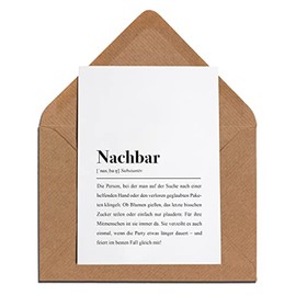 Nachbar Karte mit Umschlag ‚Äì Nachbar Definition