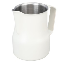 Milk Frother Cup 350ml 304 Stainless Steel Pointed Mouth Foaming Cup Milk Coffee Frothing Pitcher White