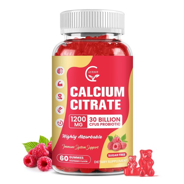 GORNVB Calcium Citrate Gummies, Calcium 1200 mg with Vitamin d3,