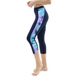 Private Island Women UPF 50+ Capri Leggings Swimsuit Pants Beach Bathing Swim Rash Guard Bottom (2XL, NwJV-RLCP)