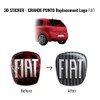Fiat Grande Punto Logo 3D Sticker Rear Black 71x65mm 14186E