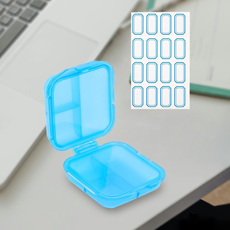 Travel Pill Organizer 6 Compartments Portable Pill Case with Double