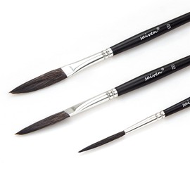 Pinstriping Brush 3 Size Kit (01, 02, 03) - High Performance Striping Brushes with Measuring Paint Cup, pinstriping, Blue Squirrel Hair, Sign, Lettering, Professional Art Supplies (BLACK)