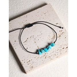 Natural Stone Woven Stacking Thin Hand Braid Rope Healing Birthday Gift for Her, Waterproof & Adjustable Thread Protection Ankle Bracelet for Women/Girl/Child, Gemstone Jewelry Christmas Gifts