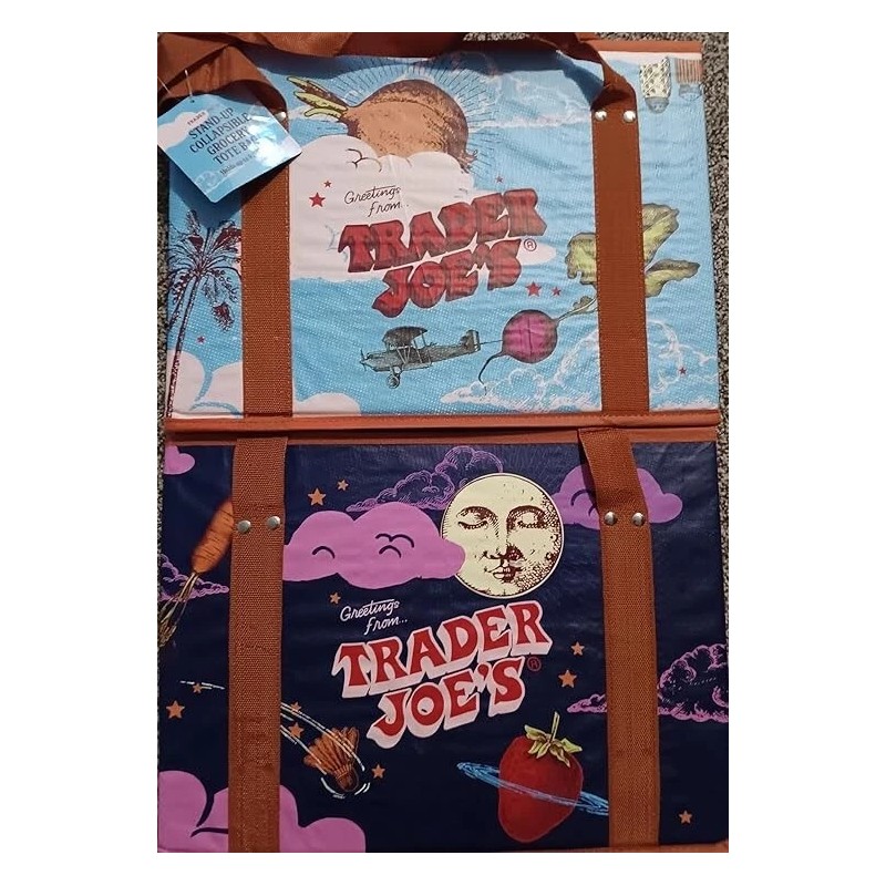 Trader Joe's Stand-Up Collapsible Grocery Tote Bag (New Just Release)