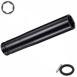 1/2" Drive by Deep Impact Socket, Heat-Treated CR-V Steel 6" Length, 6-Point Metric Sizes with Black Strong Case (21mm)