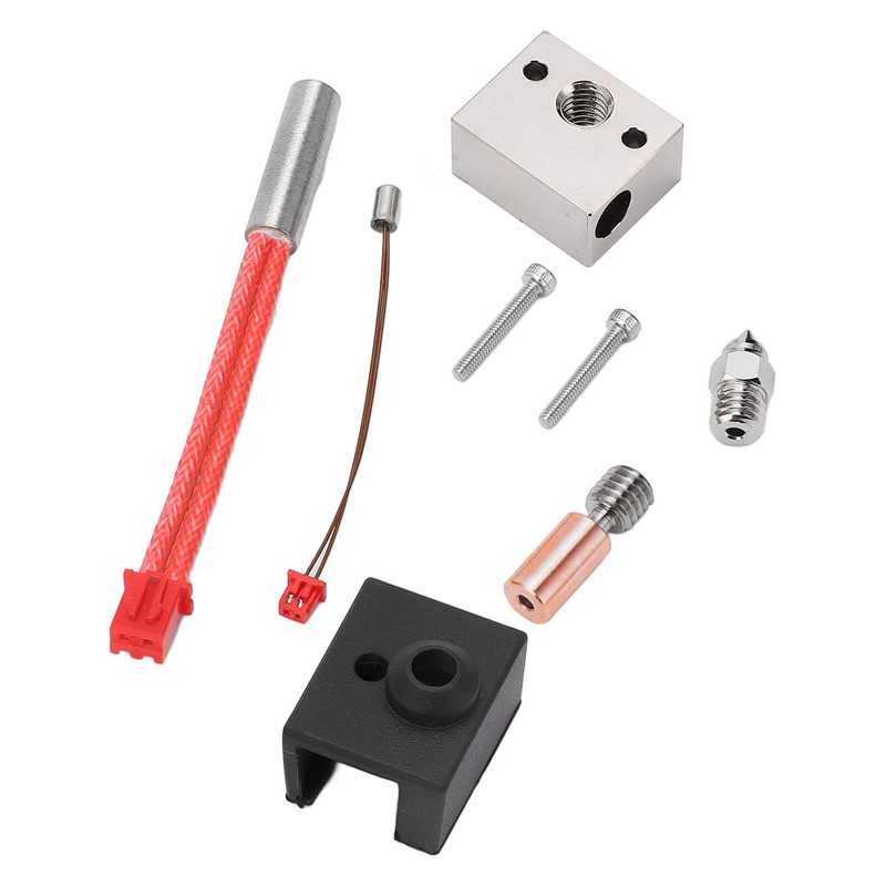 3D Printer Hot End Kit Bimetallic Heating Block Throat Tube