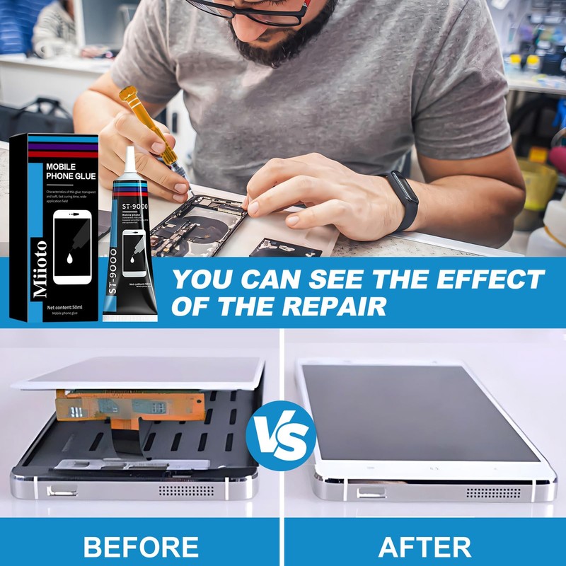 Phone Glue, Screen Repair Adhesive with Repair Tools for Electronic