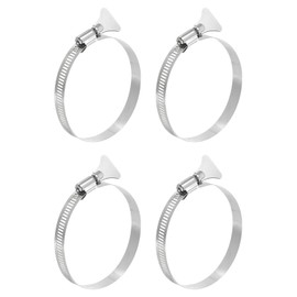 sourcing map 4Pcs Stainless Steel Hose Clamps Worm Gear Hose Clamp, 65-89mm (2-1/2"to 3-1/2") Adjustable Thumb Screw Key Type Clamps Fuel Line Clamps 12mm Bandwidth for Plumbing, Automotive