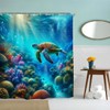 goodbath Turtle Shower Curtain, Underwater Ocean Sea World Waterproof Fabric
