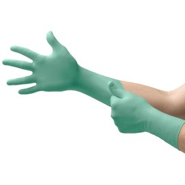 Ansell Microflex 25-201 Neoprene Disposable Gloves, Examination Glove, Chemical Resistant, Mechanical Protection, Food Processing, Laboratory, Green, Size XL (100 Gloves)