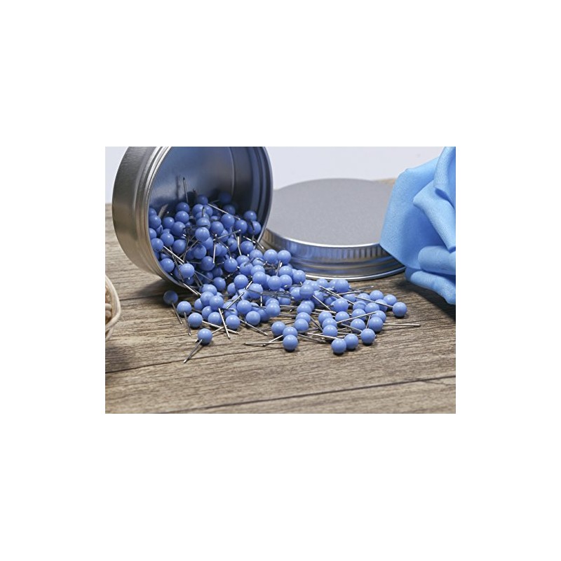Tupalizy 1/8-Inch Map Tacks Plastic Beads Head, Steel Point, 220-Count