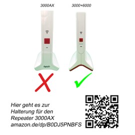 EasyClick Custom-fit Wall Mount for AVM Fritz Repeater 6000 and 3000 (Not 3000AX!), Can also be used as a Ceiling Mount, Can be Mounted in Any Direction, Includes Mounting Material (Black)