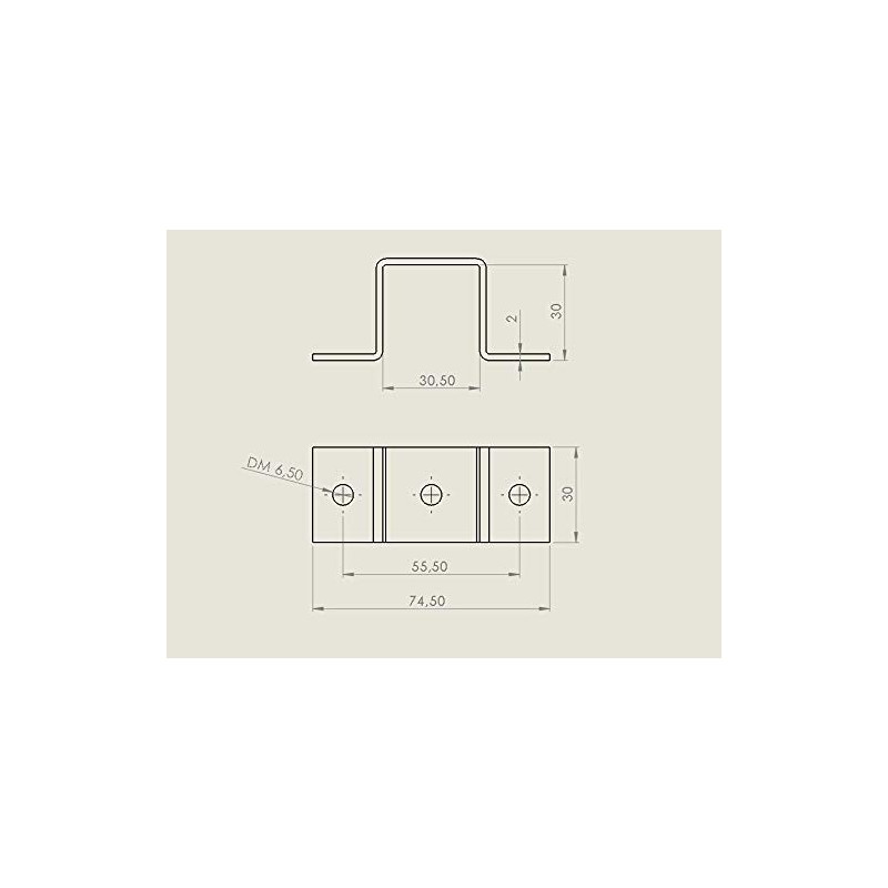 Vabenco Square Pipe Clamp, Square 20 x 20 to 100