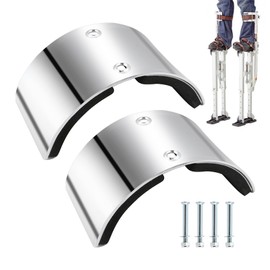 Tookie 2pcs Drywall Stilt Replacement Part, Stainless Steel Curved Plate for Fixed Legs, Stilt Accessories Leg Fixing for Plastering, Painting and Wiring(Size:2)