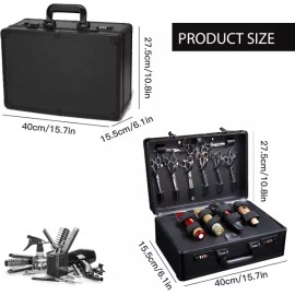 GGAIFbp 이발기 케이스 휴대용 및 이중층 대형 여행 도구 정리함 전문 키트 보관 블랙 [gold] GGAIFbp Hair Clipper Case Portable Dual-Layer Large Travel Tool Organizer Professional Kit Storage Black [gold]