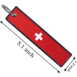 JAVD - Llavero de bandera de Suiza con llavero, llaveros, coches, motocicletas, mochilas, equipaje y regalos, EDC (paquete de 3), Verde, Medium