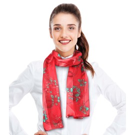 CBC Crown Christmas Scarf - Christmas Theme Candycane, Poinsettia Scarf Accessories, 13" x 60" Inches, Made In Korea (Candycane-Red)